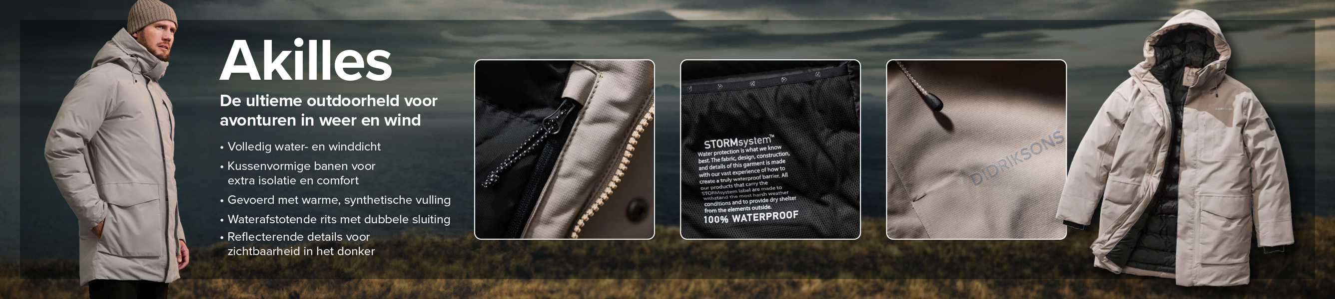 tekstuele uitleg over de Akilles jas van Didriksons